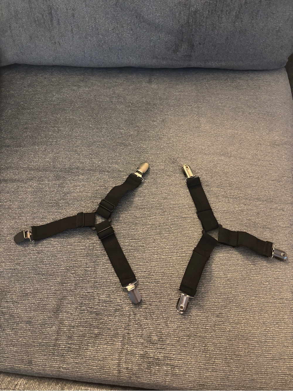 Adjustable Black Shirt Stays / Suspender Clips for Men